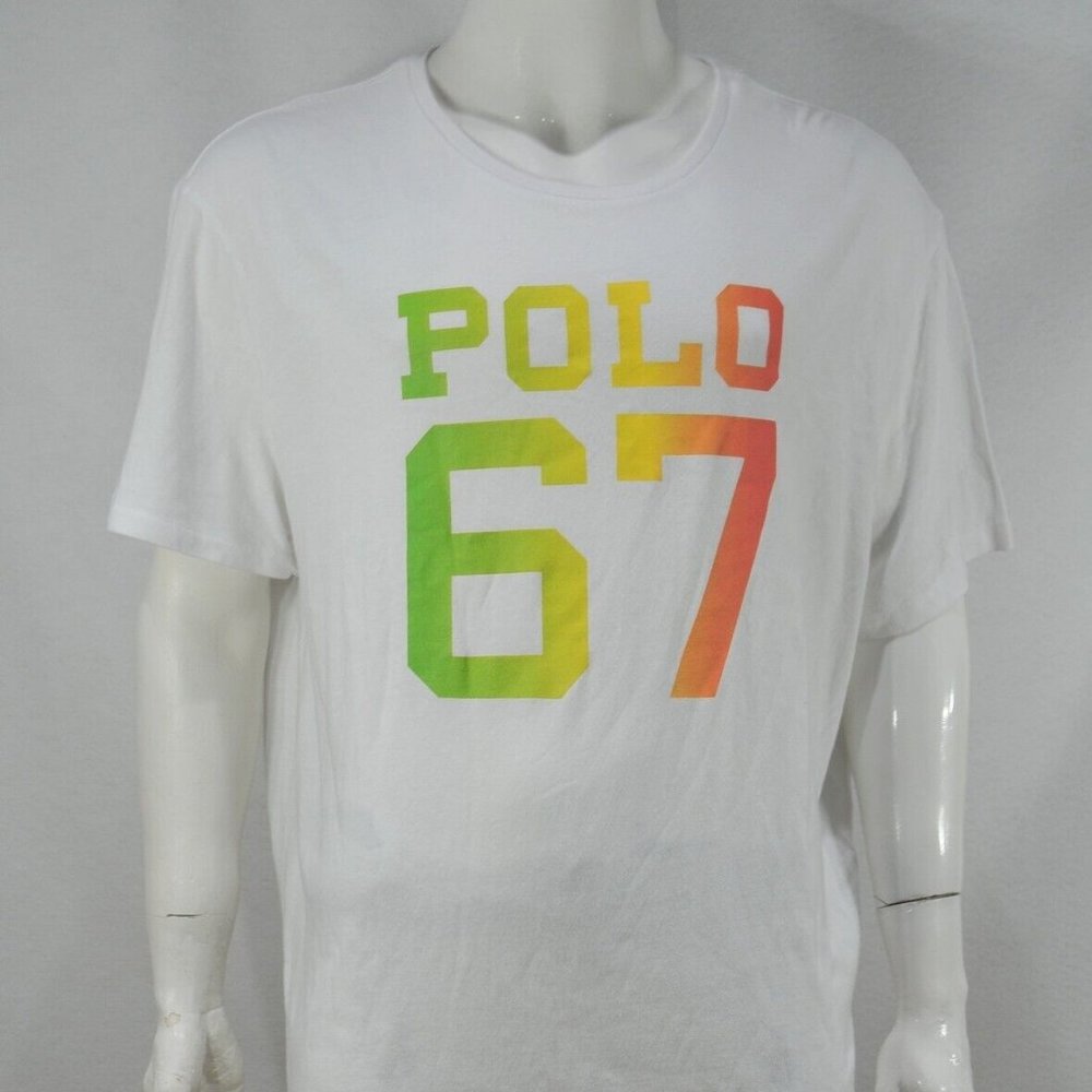 Polo Ralph Lauren Men's Polo 67 T-Shirt Front Logo White NWT
